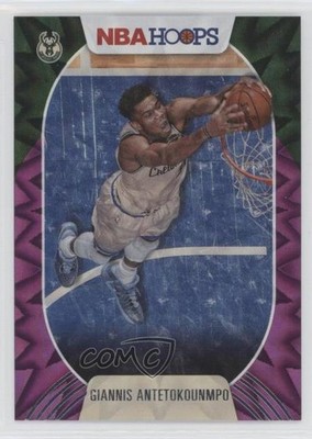 2020-21 Panini NBA Hoops Purple Explosion Giannis Antetokounmpo #166 02v3