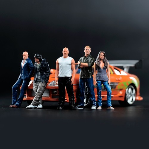 Figura miniatura escena accesorios 1/24 piloto de carreras Paul Walker diorama resina esculturada - Imagen 7 de 8