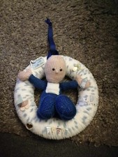 Hand Knitted Welcome Baby Boy Wreath