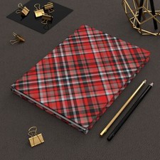 Red and Black Plaid - Matte Hardcover Journal - Ruled Line Notebook - Diary Gift