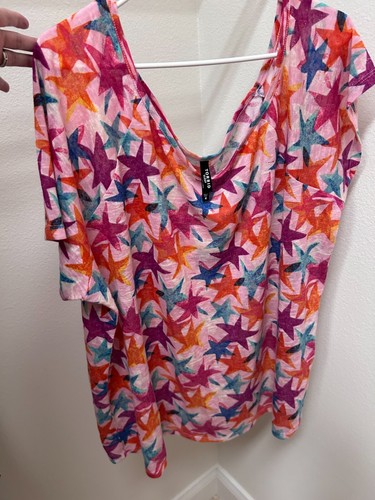 Torrid Sleep Wear Shirt Colorful Stars Size 4X Soft Comfortable - Picture 3 of 14