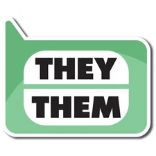 Pronoun They Them Magnet Decal, 4x5 inch, Heavy Duty Automotive Magnet for Car