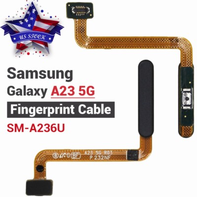 For Samsung Galaxy A23 5G A236U Black Fingerprint Sensor Flex Cable Ribbon OEM