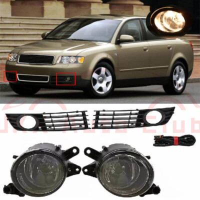 For Audi A4 B6 2001-2005 e Pair Front Fog Lights Driving Lamps Covers Harness