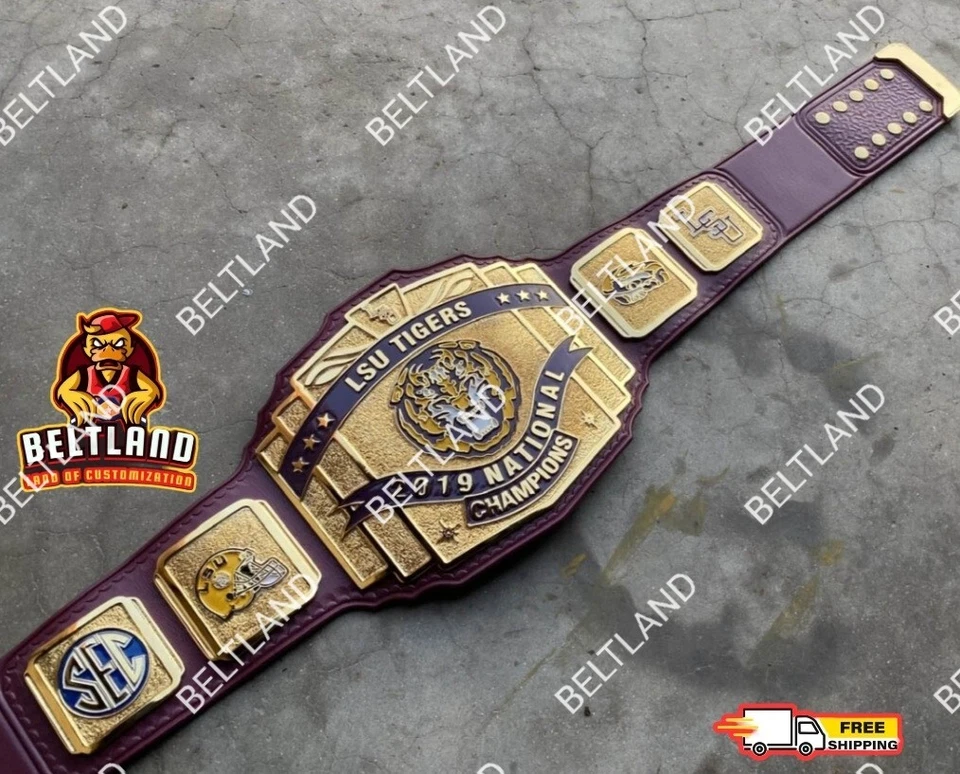 Cinturón Campeonato Nacional LSU Tigres Tamaño Adulto Hecho en Zinc 2mm 4mm Foto 2 de 4