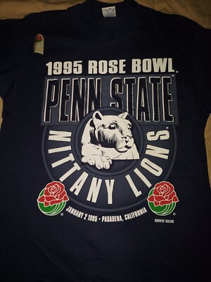 VTG 1995 PENN STATE ROSE BOWL T SHIRT MEDIUM BLUE UNIVERSITY 90s