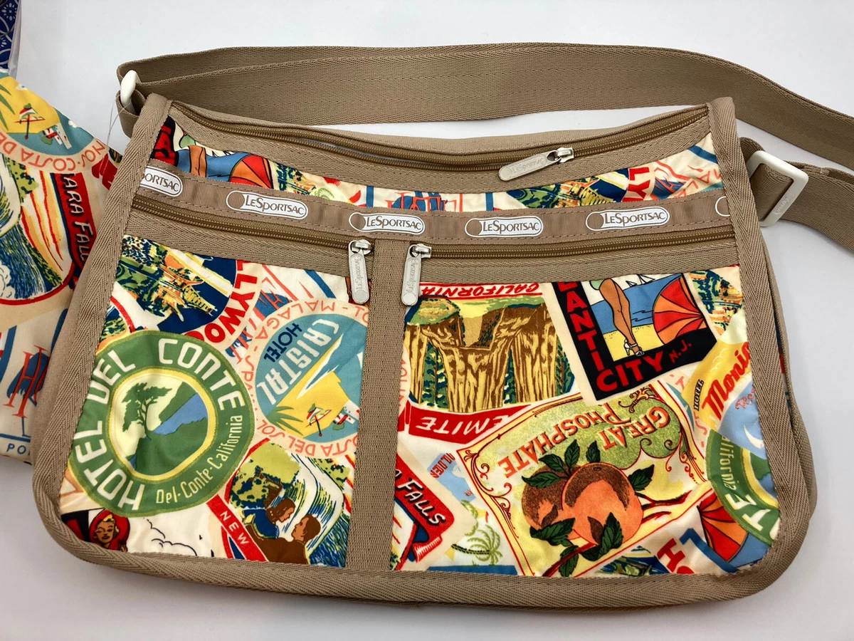 LeSportsac Deluxe Everyday Bag Pouch Tour NWT Travel