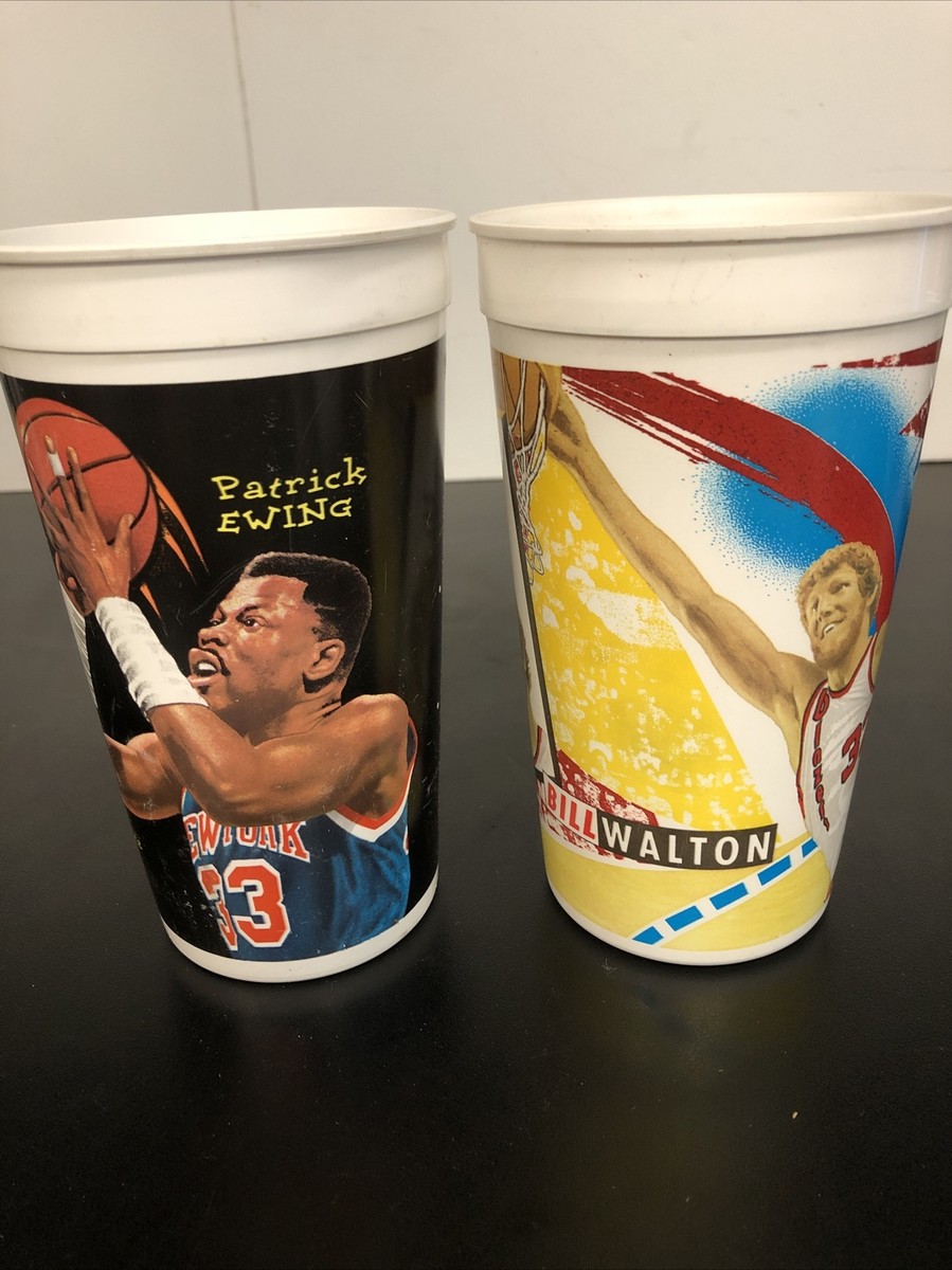 McDonald's NBA Plastic Cup Set 1993 patrick ewing, Bill Walton A2