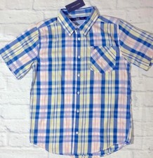 Tommy Hilfiger Short Sleeve Plaid Shirt Boys Size XL 20 NWT Button Front