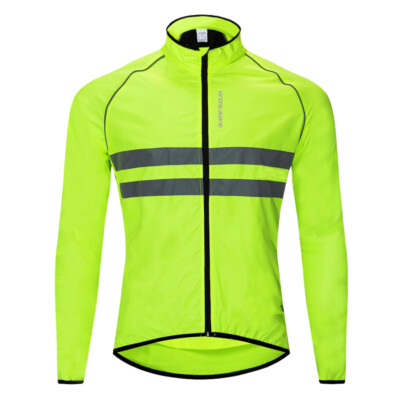 Unisex wasserdicht winddicht Regenjacke Fahrradjacke reflektierend Laufjacke
