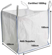 ✅ 3 x LARGE 1 TON RUBBLE BULK BAGS BUILDERS GARDEN WASTE JUMBO ONE TONNE SACKS