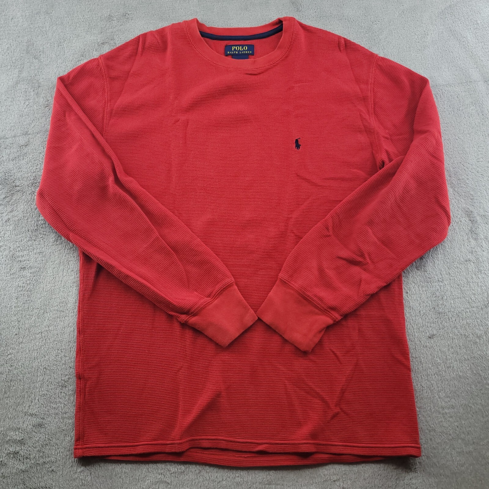 Polo Ralph Lauren Camicia Uomo Extra Large Rosso Blu Pony Termica Manica Lunga
