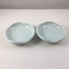 2 PCS. Japanese 3.25"D Sushi Soy Sauce Dipping Dishes Celadon Ume Made in Japan