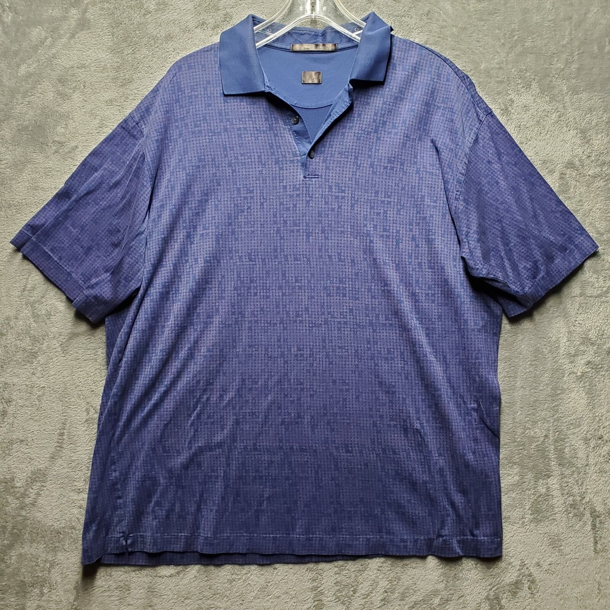 Tiger Woods Shirt Mens Extra Large Blue Purple Print Polo Golf Golfing  Cotton