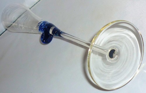 SPLENDIDO BICCHIERE PROSECCO VINO FLAUTO CHAMPAGNE CONCHIGLIA BLU CRISTALLO CAPRI ITALIANO - Foto 9 di 13