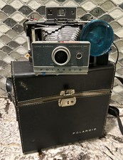 Vintage Polaroid Automatic 100 Land Camera Leather Bag Auxiliary Flash