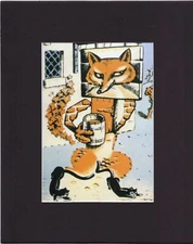 8X10" Black Matted Print Art Optical Illusion: Fox Tavern Strange Coincidence