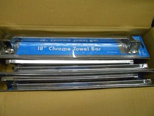Case of SIX Donner by Moen 18" Chrome Towel Bars, 6 NEW Towel Bars