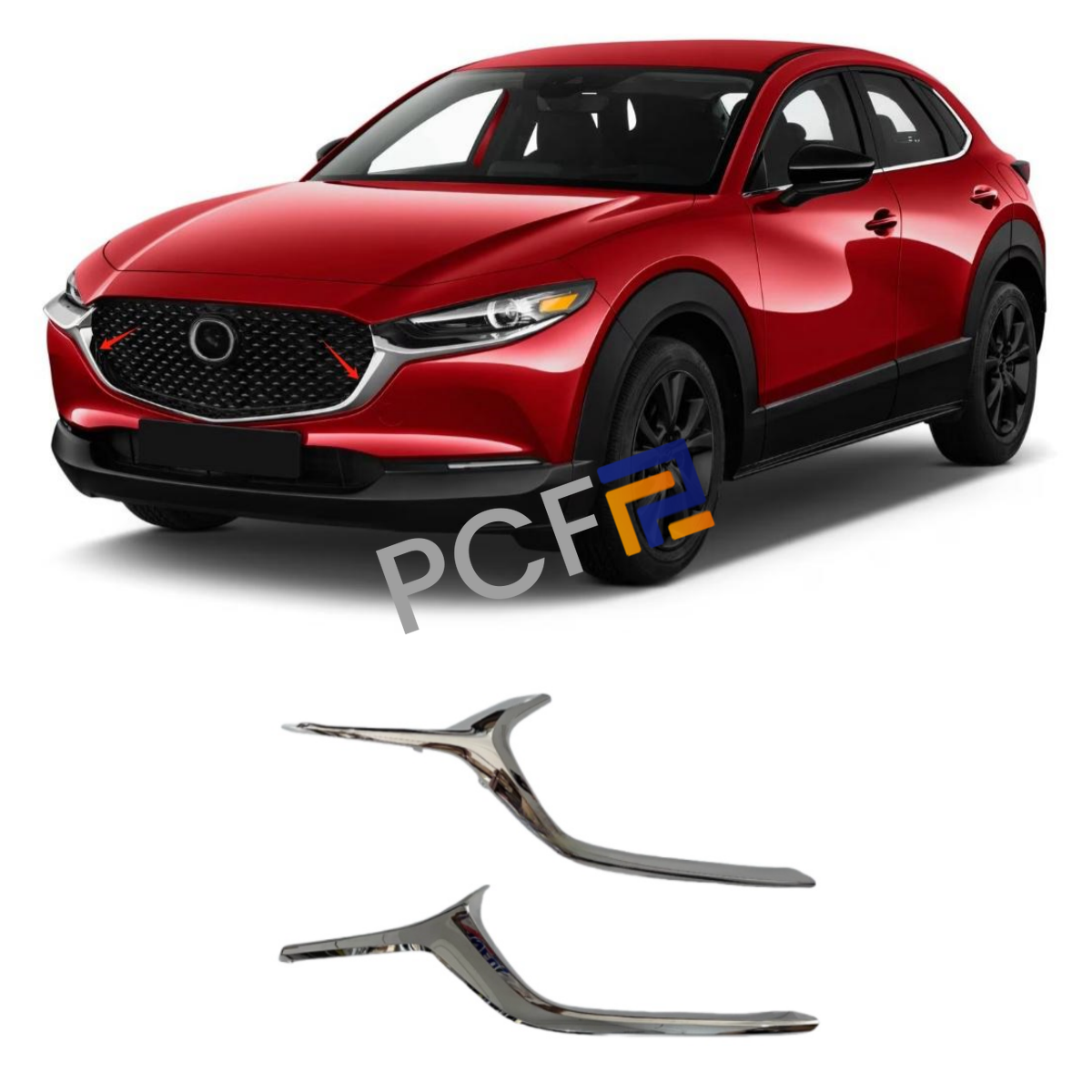 m for Mazda CX-30 CX30 2020-2024 Chrome Front Grille left right