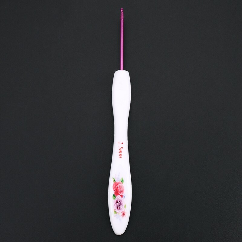 2X(Plastic Handle Aluminum Crochet Hooks Set Ergonomics Weave
