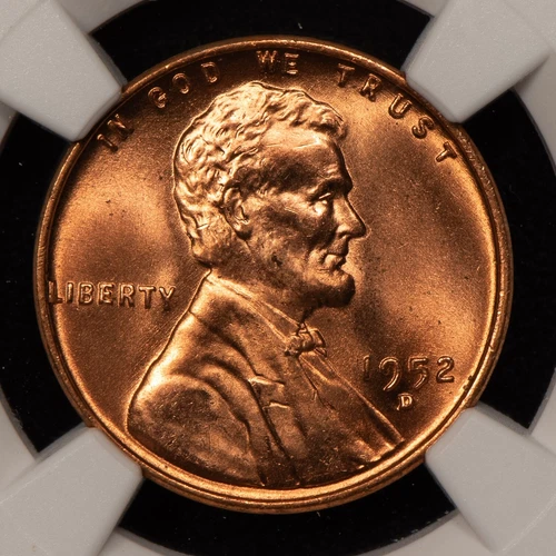 1952-D 1c Lincoln Wheat Small Cent - PQ Frosty Full Red - NGC MS 66 RD - U2465