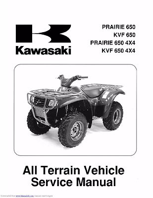 Kawasaki service manual 2002 & 2003 PRAIRIE 650 4X4,  KVF 650 4X4..