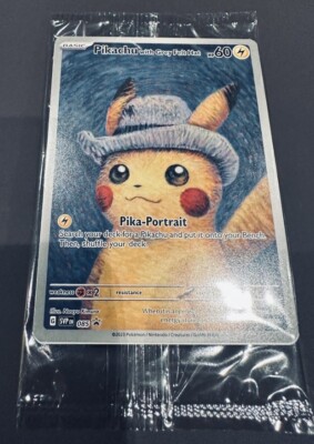 Pokemon Pikachu With Grey Felt Hat Van Gough Black Star Pokemon Pikachu With Grey Felt Hat Van Gough Black Star