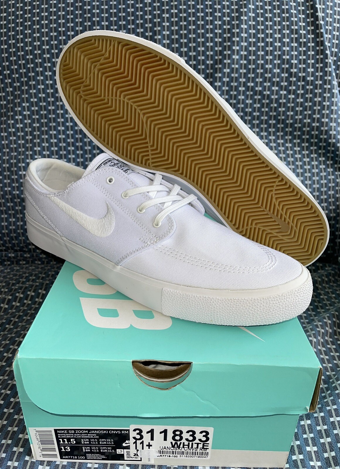 Rare New NIKE SB ZOOM JANOSKI CNVS RM WHITE GUM BROWN AR7718 100 sz 11.5  Dunk | eBay