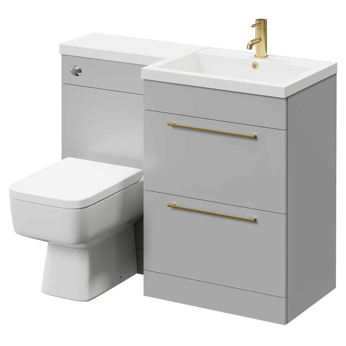 Napoli Combination Gloss Grey Pearl 1100mm Vanity Unit Toilet 