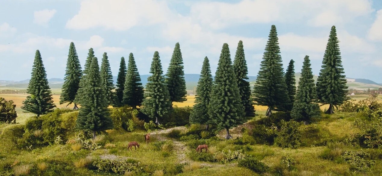 Sapins Noch 24643 pour densifier une forêt miniature sans perdre de flocage