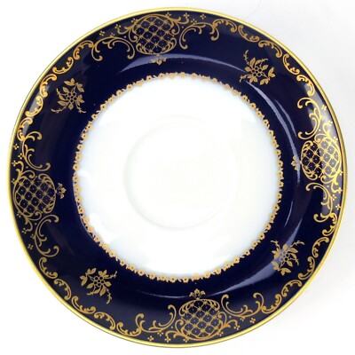 Rosenthal Porzellan Untertasse Serie Aida Dekor Charlemagne Kobalt Golddekor