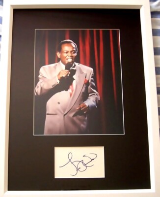 Lou Rawls autograph signed autographed index card framed 8x10 concert photo JSA