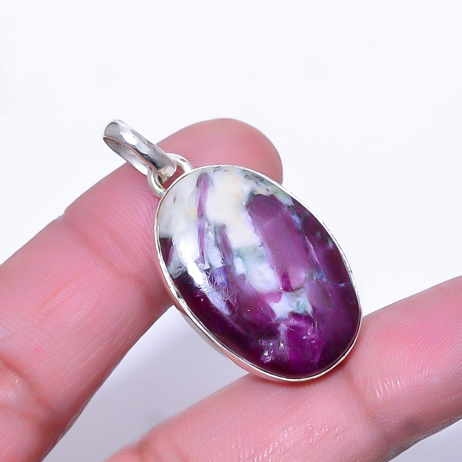 Ruby - Burma (Simulated) Gemstone 925 Sterling Silver Pendant 1.48
