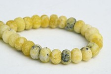 6x4MM Natural Matte Yellow Turquoise Grade AAA Rondelle Loose Beads 7.5"