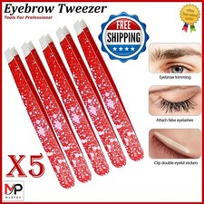 Professional Slanted Eyebrow Tweezers   Stainless Steel Hair Plucking Tool