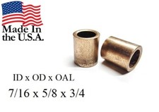 2pc, 7/16 x 5/8 x 3/4 Bronze Bushing, AMERICAN BRONZE, Made In USA