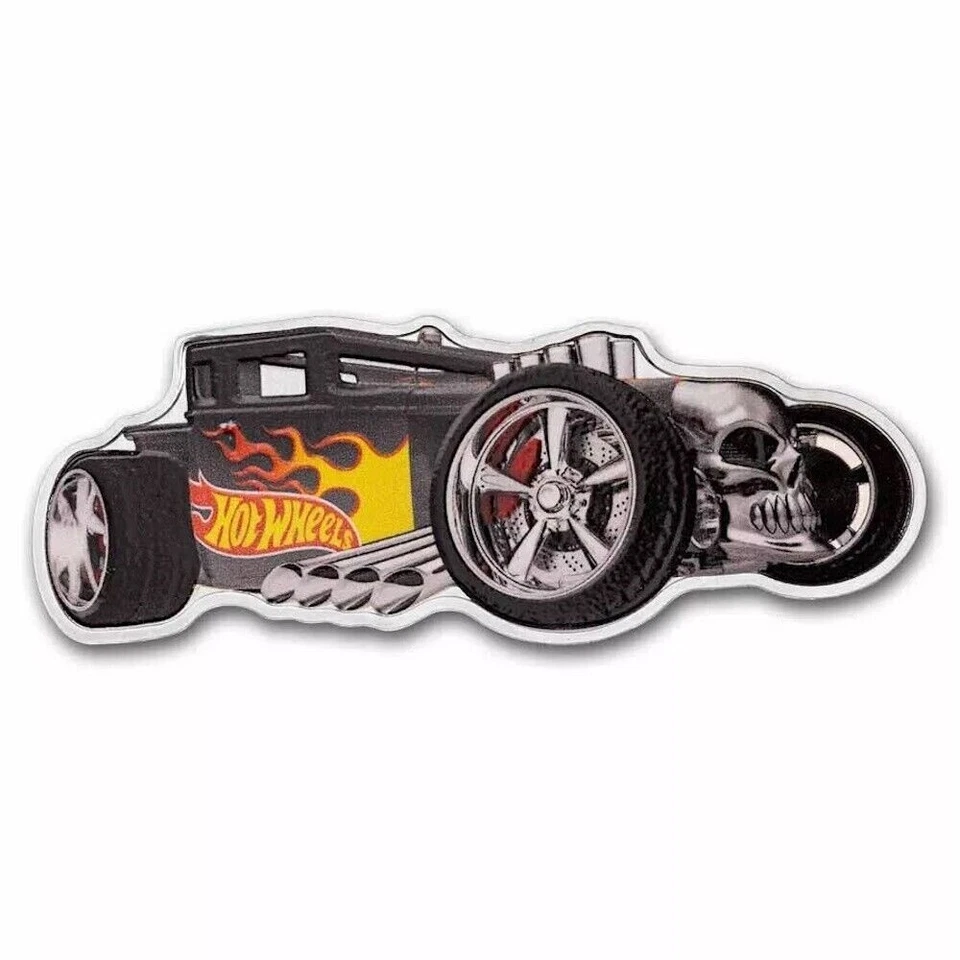 Moneda de plata Hot Wheels Bone Shaker 2024 1 oz $2 Islas Salomón PAMP Suisse Foto 2 de 4