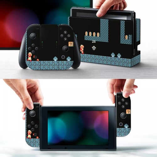 Nintendo Switch Super Mario Bros Dungeon Warp Zone Skin Screen Protector Set - Picture 2 of 11