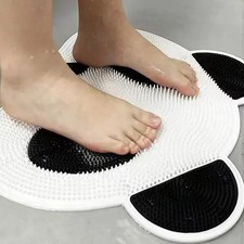 Silicone Shower Foot Scrubber Mat Non-Slip Massage Back Wash Pad Panda 40x35cm