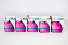 5 L'eggs Silken Mist Control Top BLACK MIST Silky Sheer Leg Pantyhose Size Q