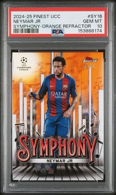 Topps 2024-25 Finest UCC Neymar Jr Barcelona Symphony SY-16 Orange /25 PSA 10