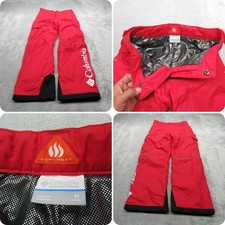Columbia Youth Snow Pant Medium 10/12 Red Omni Heat Insulated Thermal Waterproof