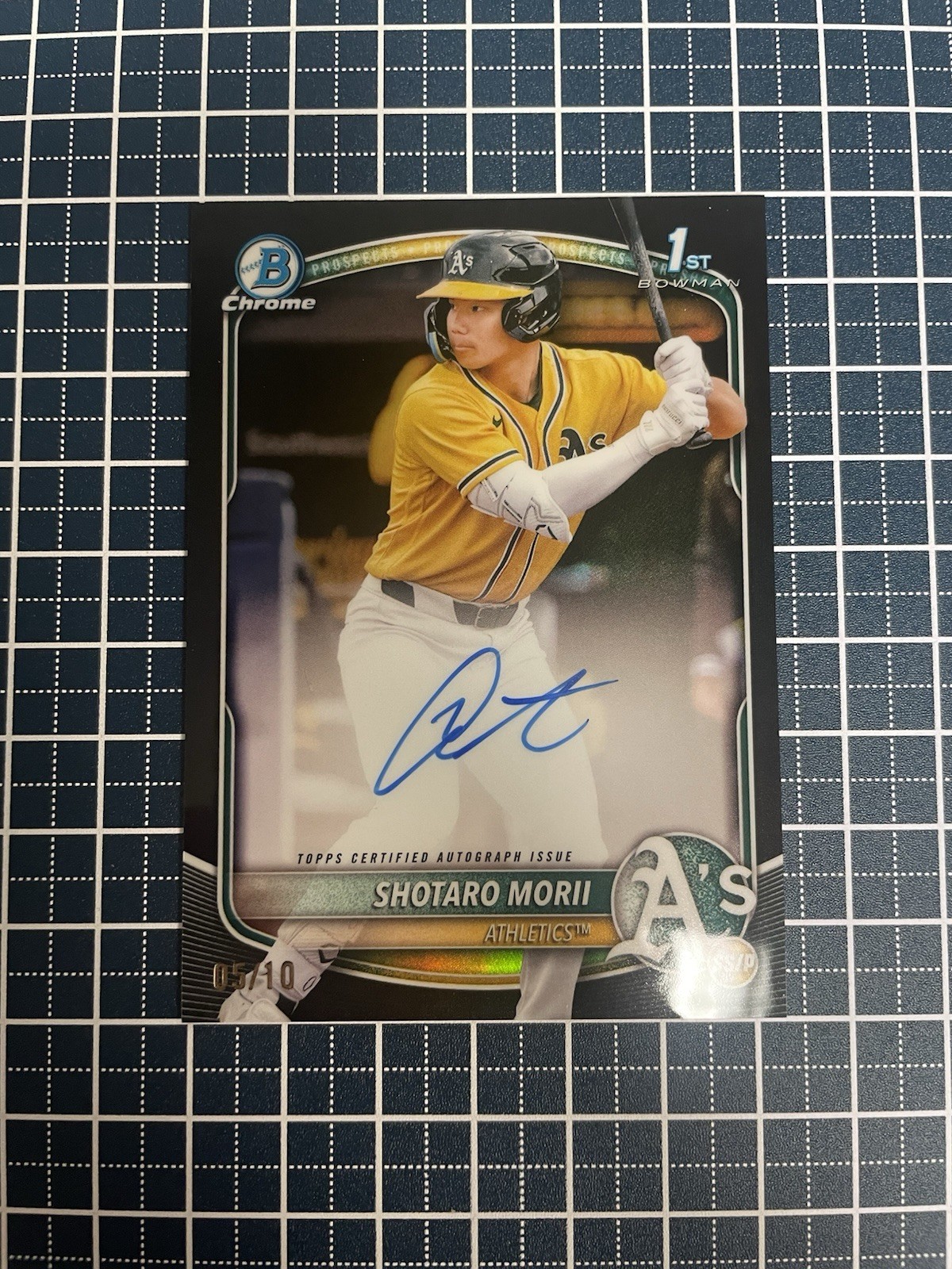 2025 Bowman Chrome Shotaro Morii Black Refractor Auto /10 #CPA-SM Athletics