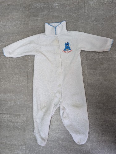 3 Vintage Sesamstraße Elmo Zoe Cookie Einteiler Footie Schlafanzüge Baby Knopf - Bild 15 von 18