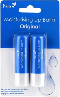 BRANDED Pretty Moisturising Lip Balm - Original - Twin Pack