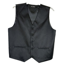 Umo Lorenzo Formalwear Size L Black Vest Waistcoat Classic Office Business EUC