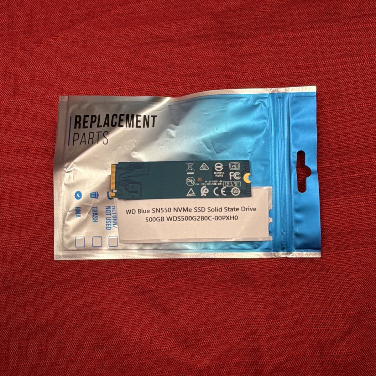 WD Blue SN550 NVMe SSD Solid State Drive 500GB WDS500G2B0C-00PXH0