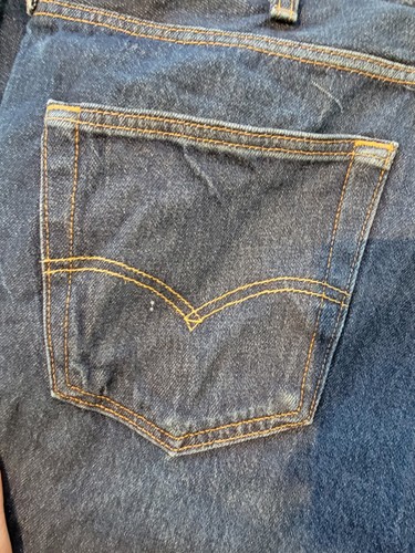 Levi's 501 Button Fly Jeans Mens 38x34 Blue Straight Dark Wash - Bild 5 von 9