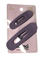 Scunci Hair Salon Clips Purple Matte Barrettes 2 Pc Set Womens Girls Casual