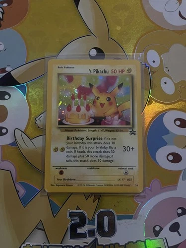 _'s HAPPY BIRTHDAY PIKACHU Card BLACK STAR PROMO Set #24 Holo WOTC